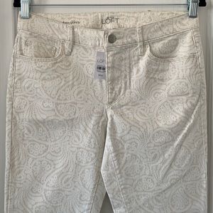 NWT LOFT Modern Skinny Print Jeans Size 6